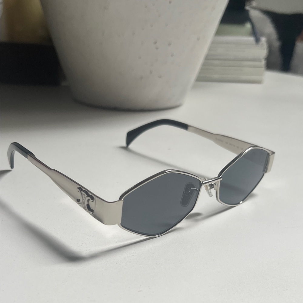 Celine triomphe Silver Sunglasses